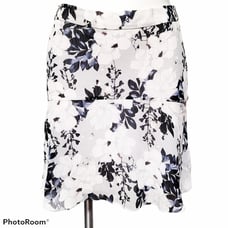 Witchery boho floral fluted hem fit & flare above knee gauzy skirt size 10