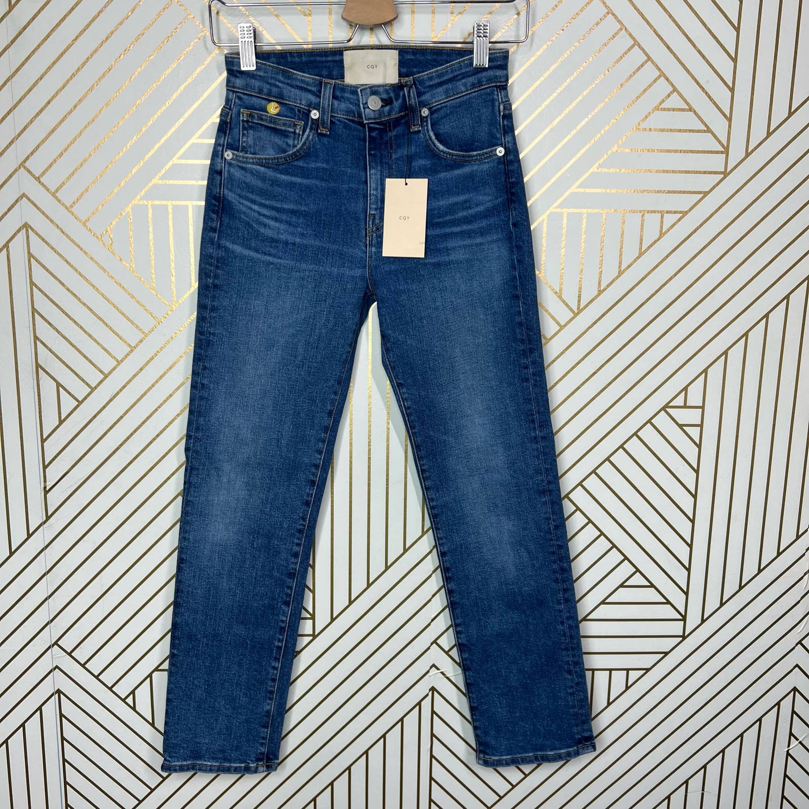 CQY Friend Los Angeles High-Rise Straight Leg Jeans Blue Size 24