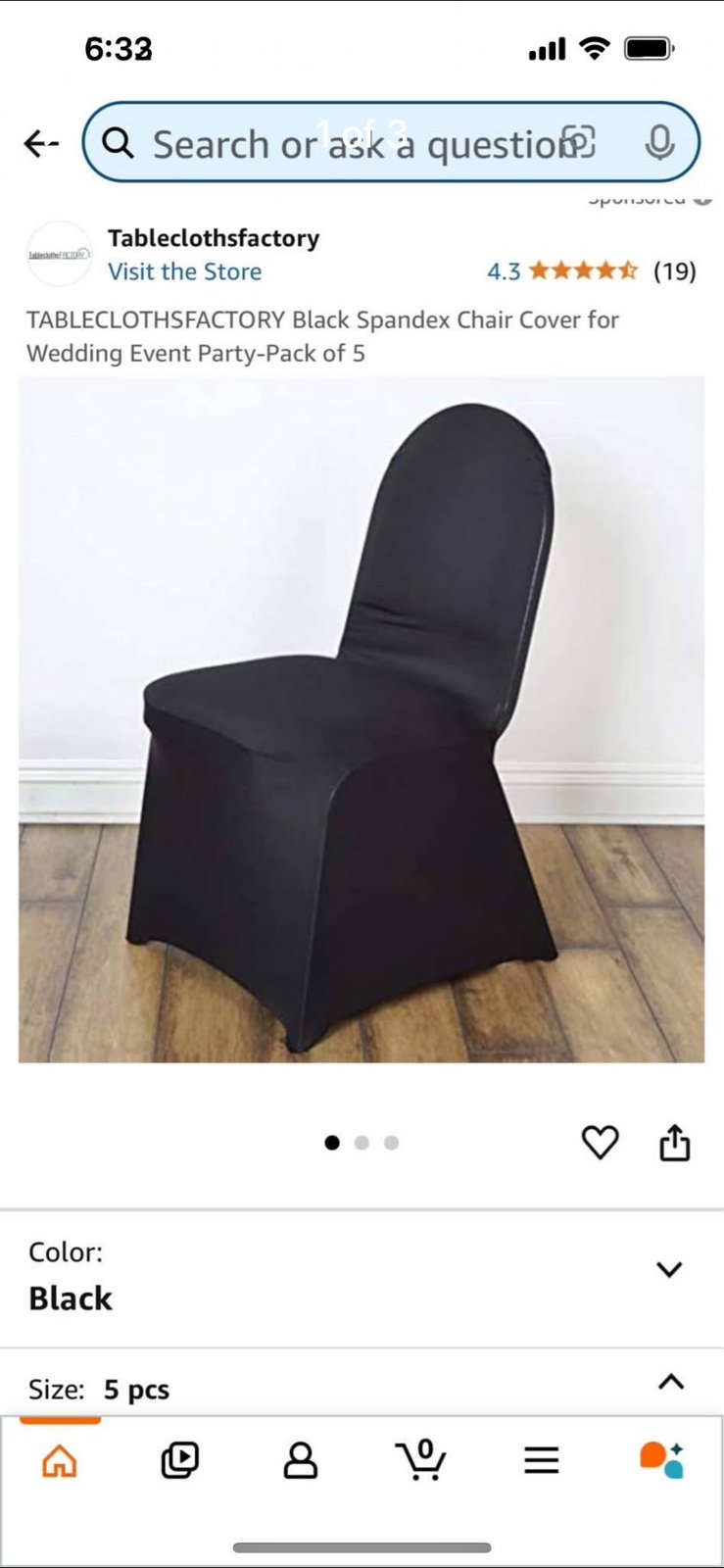 TABLECLOTHSFACTORY Black Spandex Chair Cover for Wedding Event Party-Pack of 35