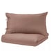 IKEA PUDERVIVA 100% Linen Duvet Cover Set KING Size. Dark Pink / Dusty Rose