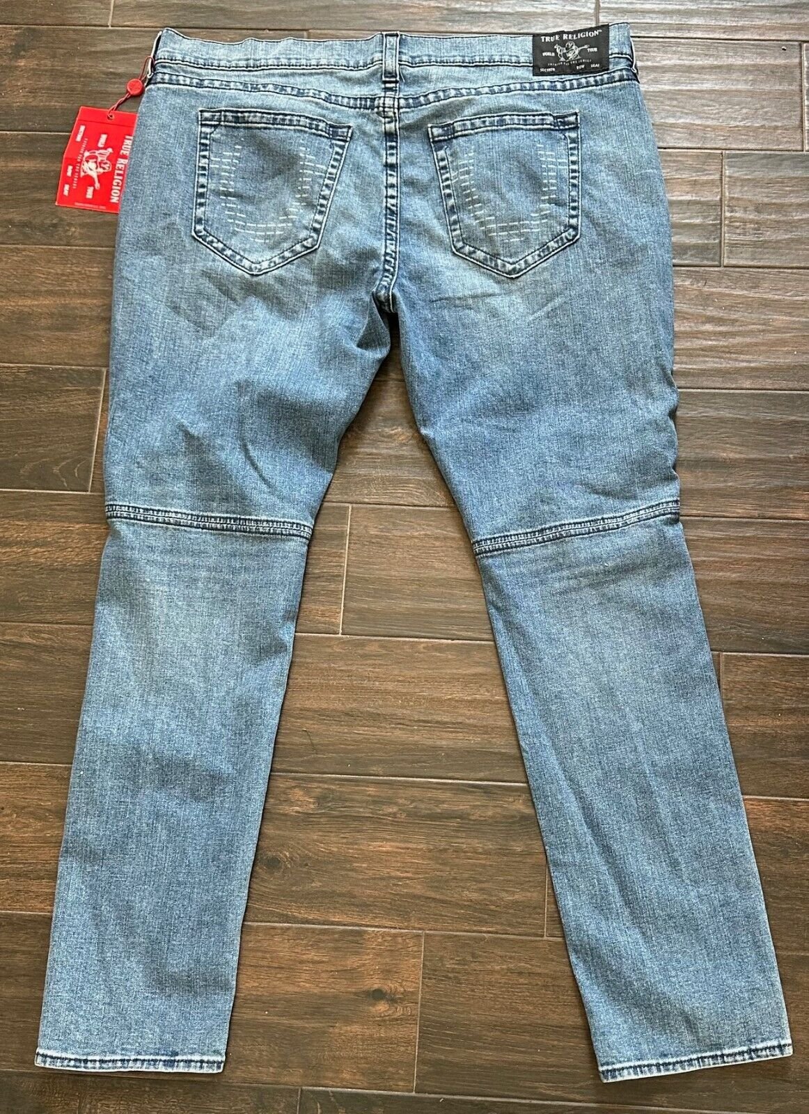 True Religion Men's Rocco Relaxed Skinny Jeans Blue Denim Size W44 L33 - New