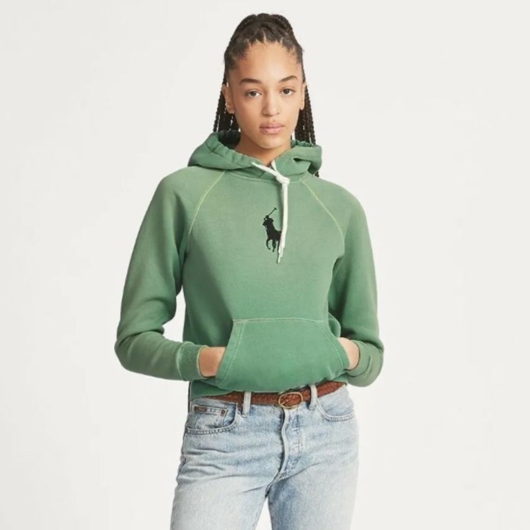 Polo Ralph Lauren Women’s SZ XS Big Pony Fleece Hoodie Green