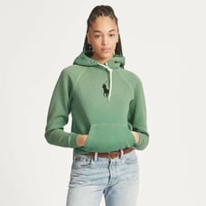 Polo Ralph Lauren Women’s SZ XS Big Pony Fleece Hoodie Green
