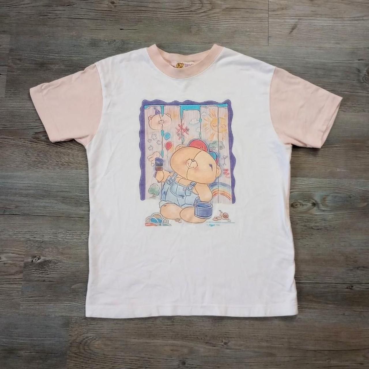 Vintage 90s Pink Teddy Bear Coquette Baby Tee