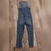 Bebe distressed capri denim collar button coveralls size 30