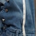 Bebe distressed capri denim collar button coveralls size 30