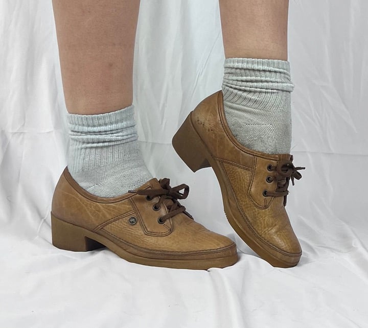 Vintage 90s German Salamander Oxford Block Heel Shoes - Women’s 7