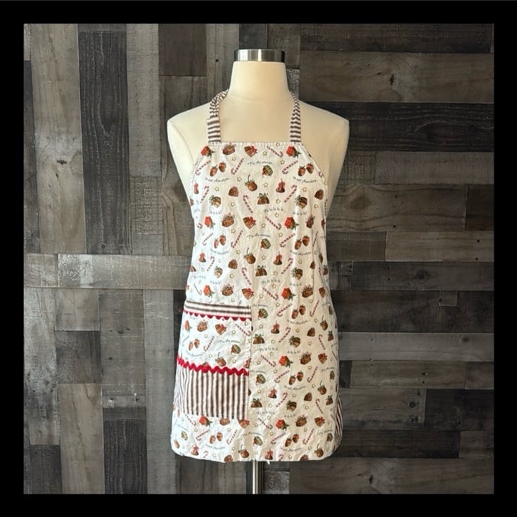 Reversible holiday apron fall Thanksgiving winter Christmas New Year’s Eve party