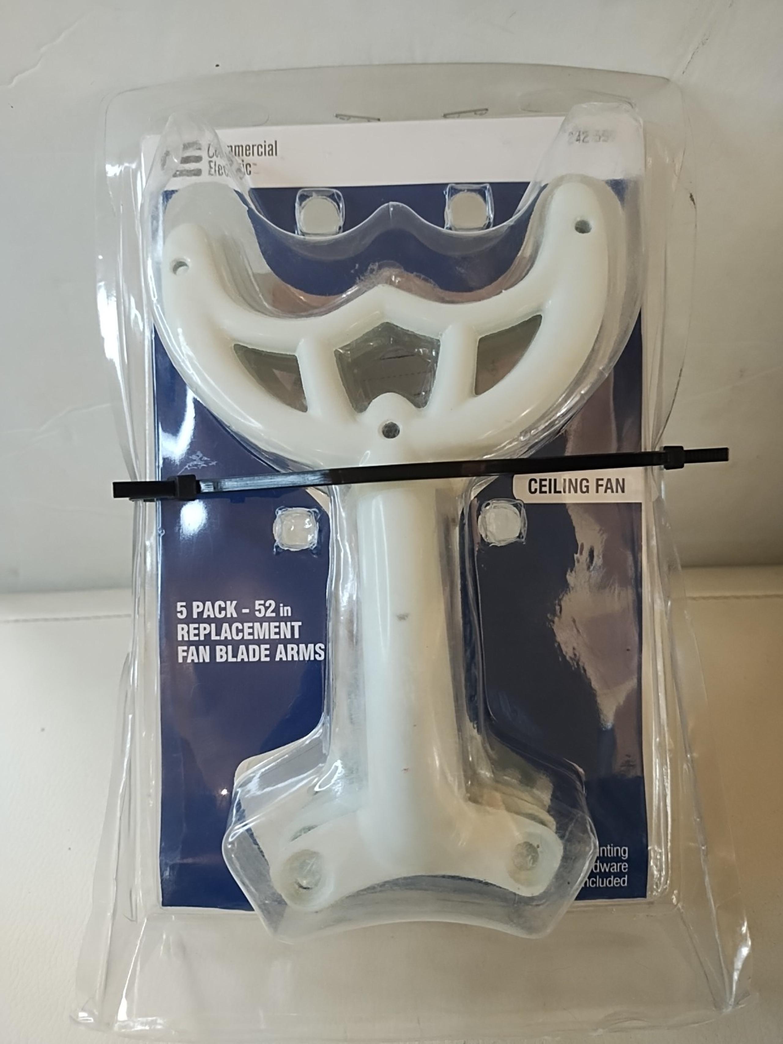 (5-Pk) Commercial Electric Ceiling Fan Blade Arms White 52" 82665 SEALED