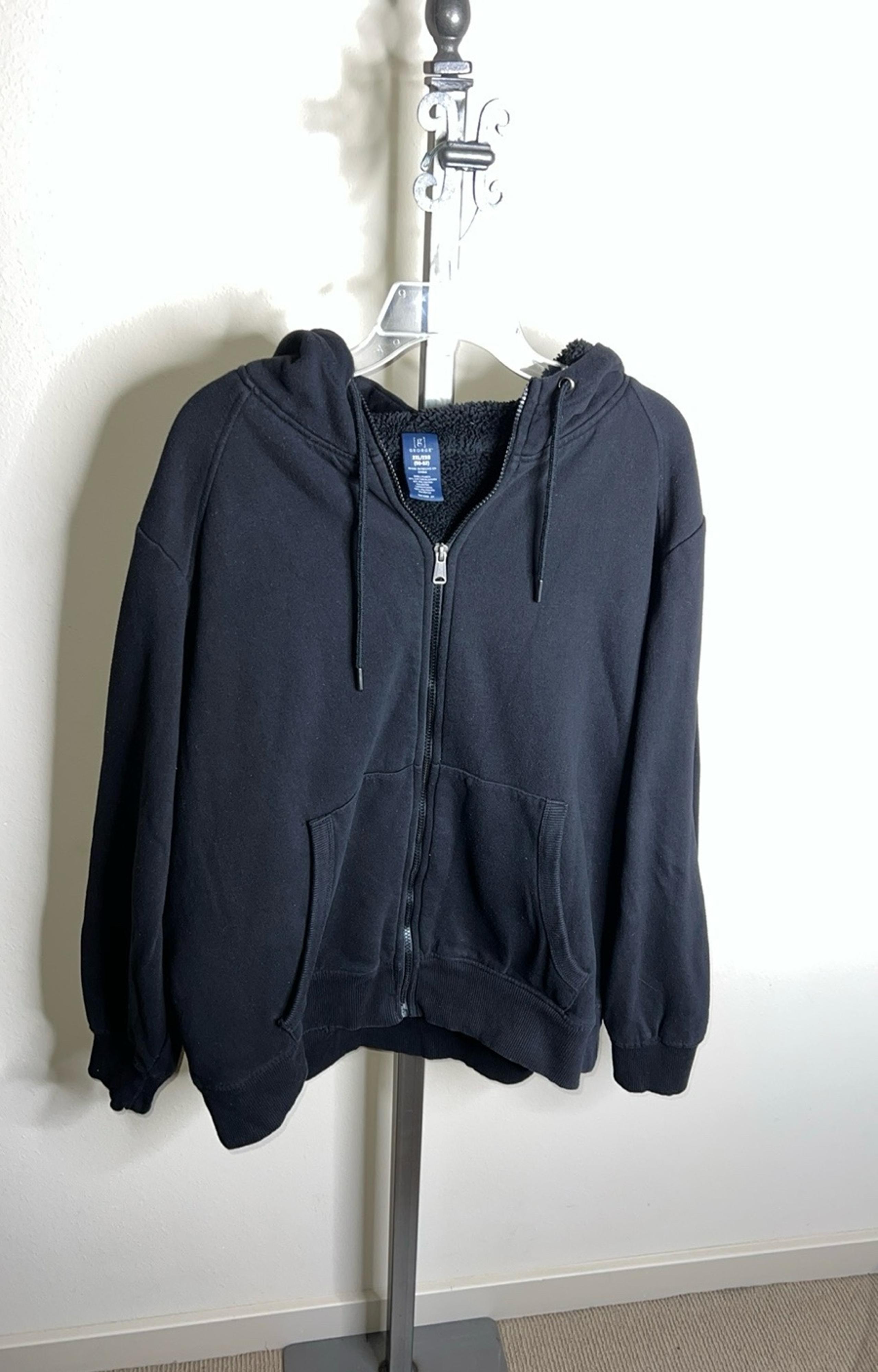 EUC George full zip hoodie jacket Sherpa fleece lined 2XL Black