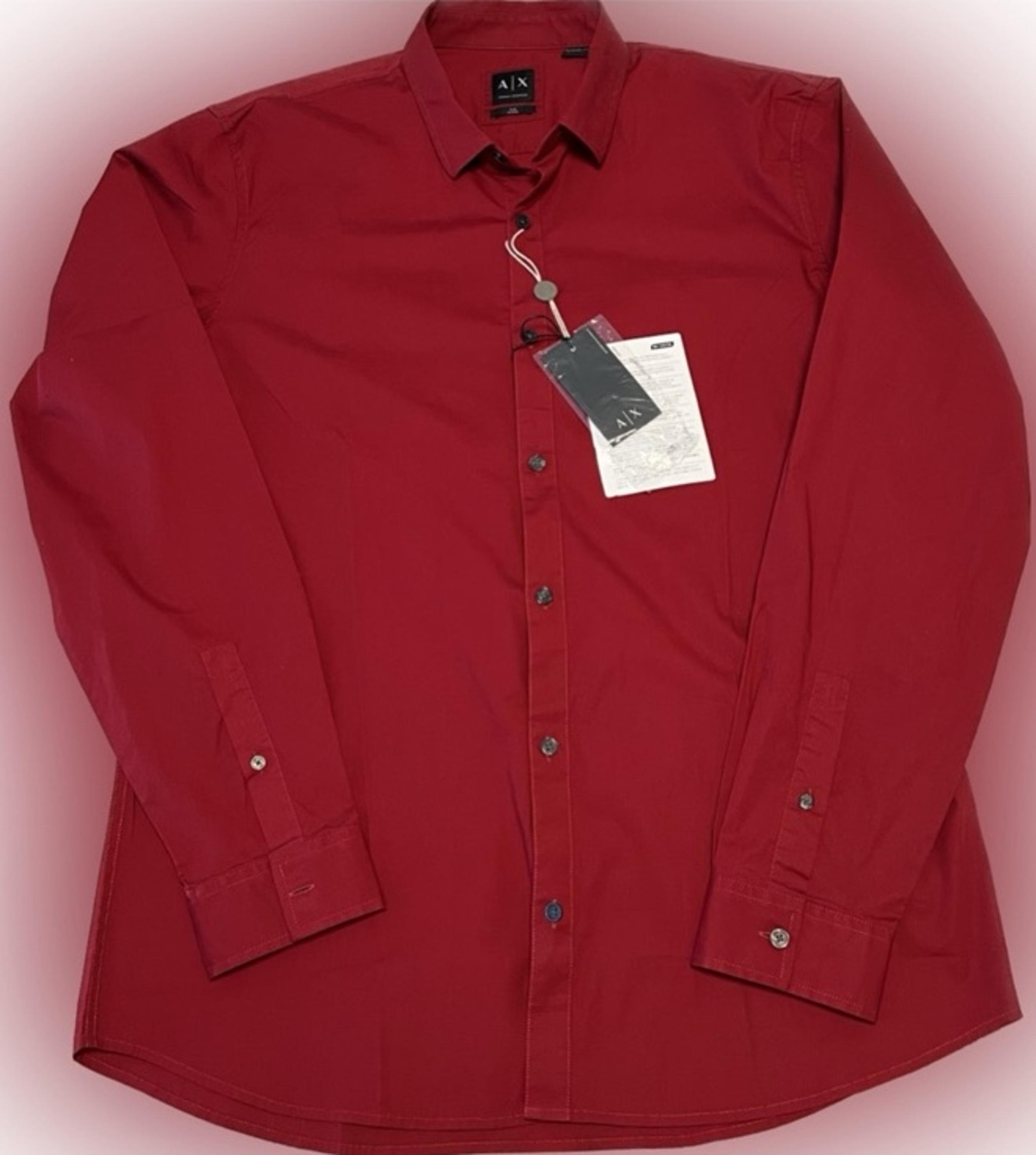 AX Armani Exchange Red Shirt Buttons Up Men's XL SLIM Fit