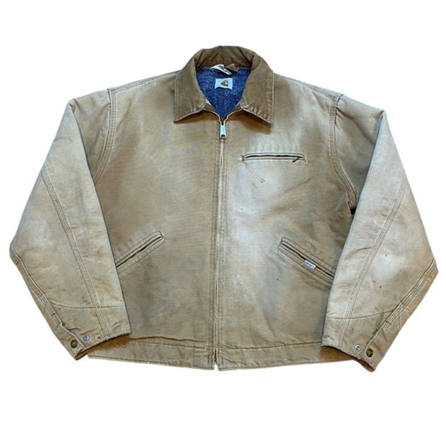 Vintage 80s/90s Carhartt Blanket Lined Detroit Jacket Distressed Sun Faded XL
