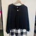 Old Navy NWT Pajama Set Black White Waffle Knit Top Buffalo Check Pants Sz L(T)