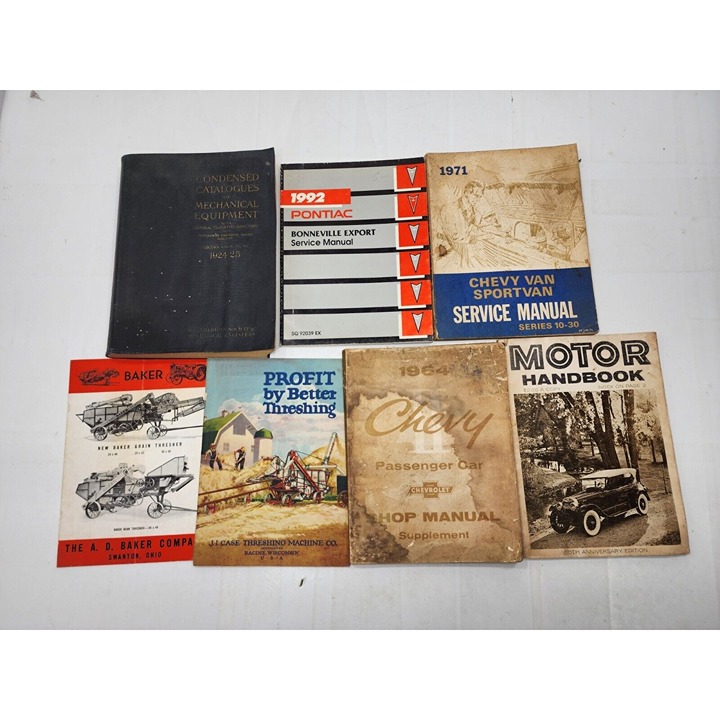 Vintage Lot of 7 Car Van Thresher Chevy Repair Maintenance Manuals