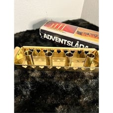 Scandinavian advent 4 candle holder ornate metal tray Set Metal Candle Tray