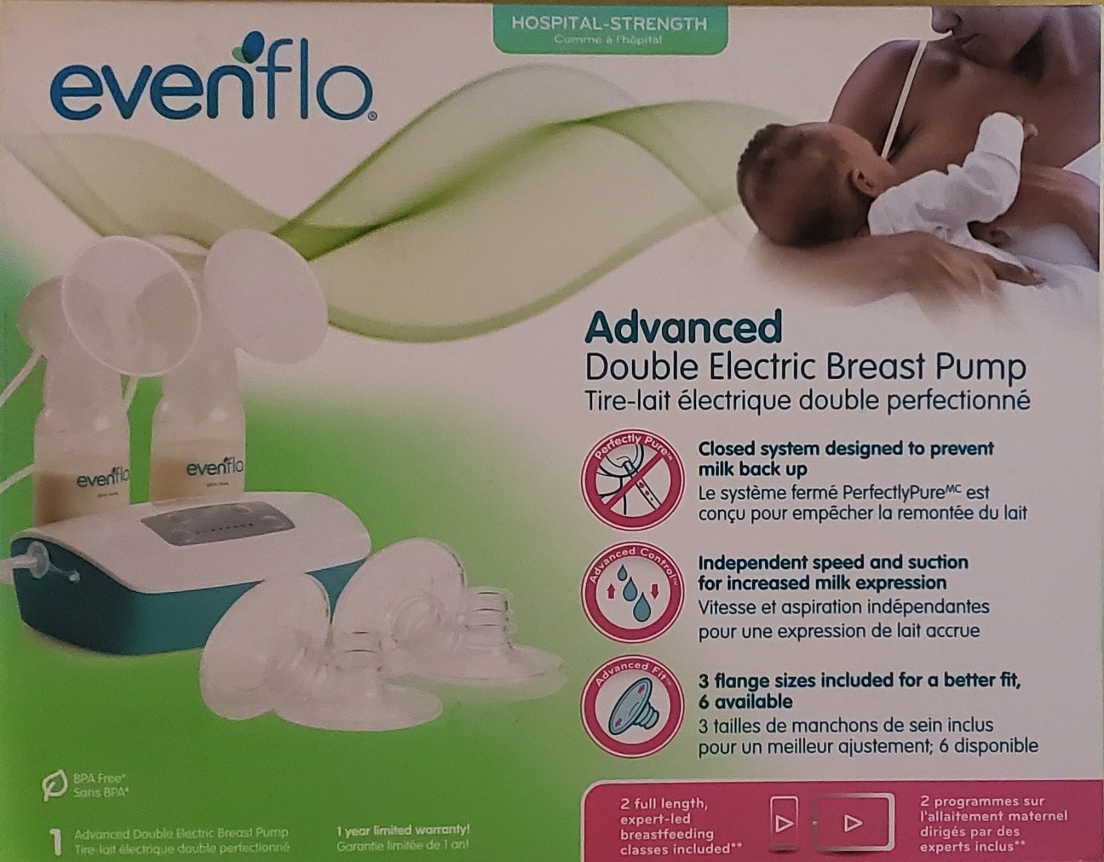 Evenflo advanced double electric breast pump