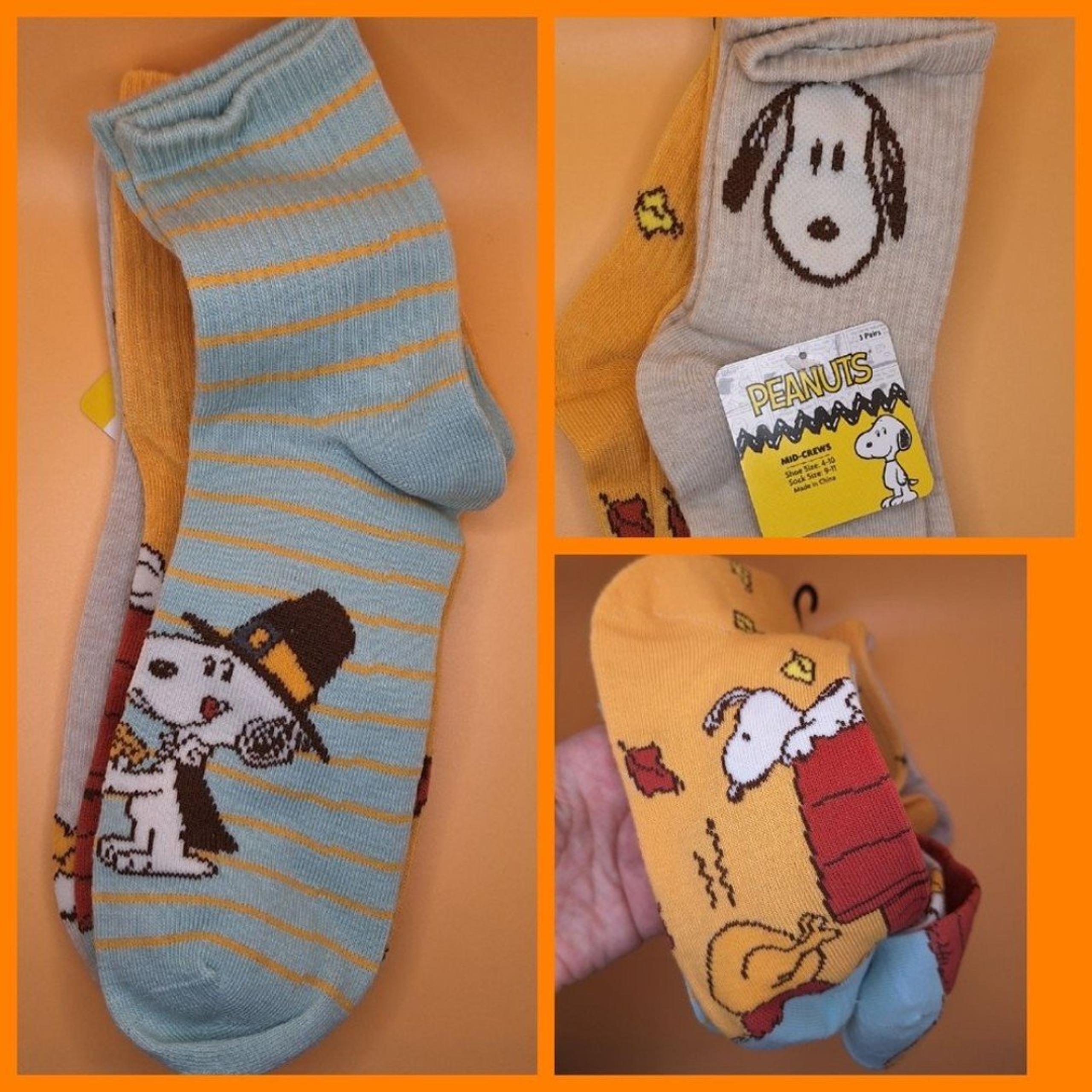 Peanuts Ladies' Harvest Thanksgiving Autumn Halloween Mid-Crew Sock Set - 3 Pair