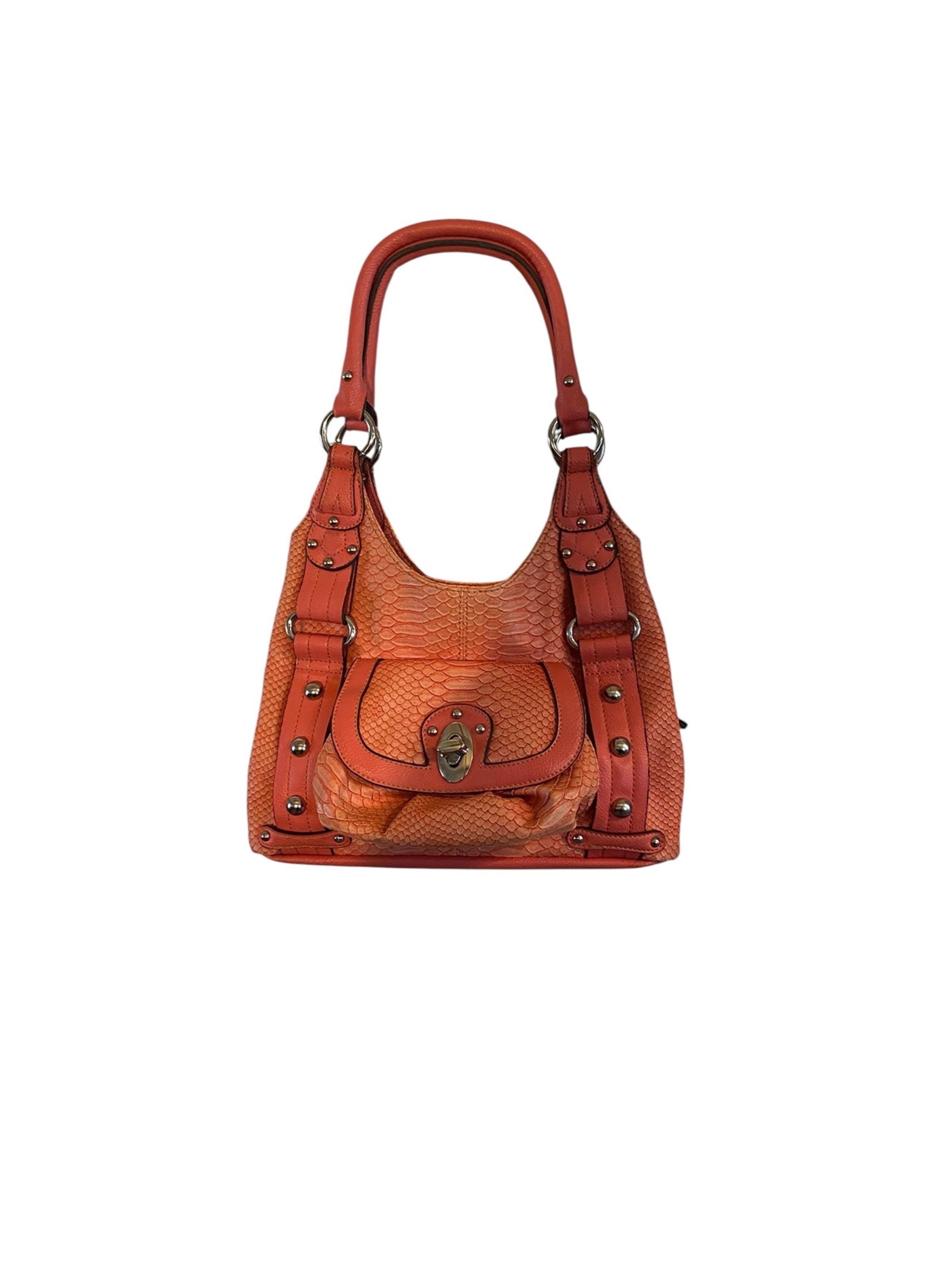 Vintage Y2K  coral Wilson Leather hobo satchel / shoulder bag .