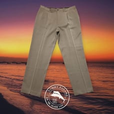 Tommy Bahama Men's Textured Pleated Silk Wool Blend Pants Taupe Tan 38x32