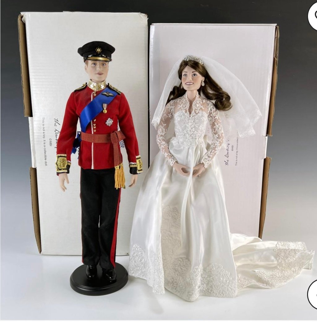 Danbury mint princess Kate and prince william doll set new in box not unpacked!