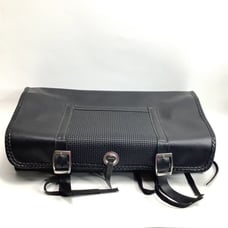 Leather Tie on Bag Motorcycle Black Straps 19 x 11 x 5 Biker Hopnel
