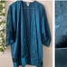 Victoria’s Secret Gold Label Vintage Dark Teal Blue Floral Satin Night Robe