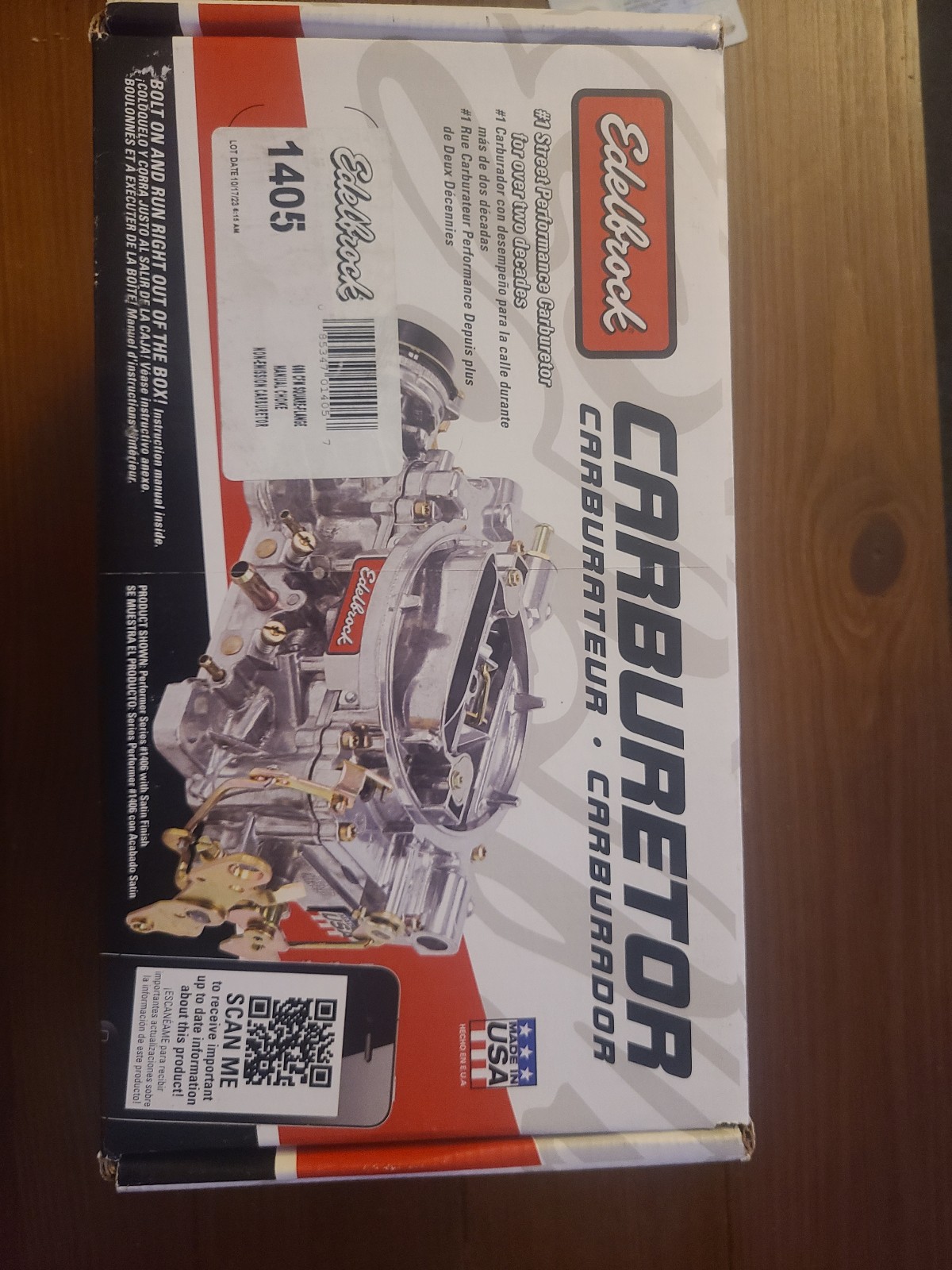1405 manual choke 4bbl Elderbrock Carburetor