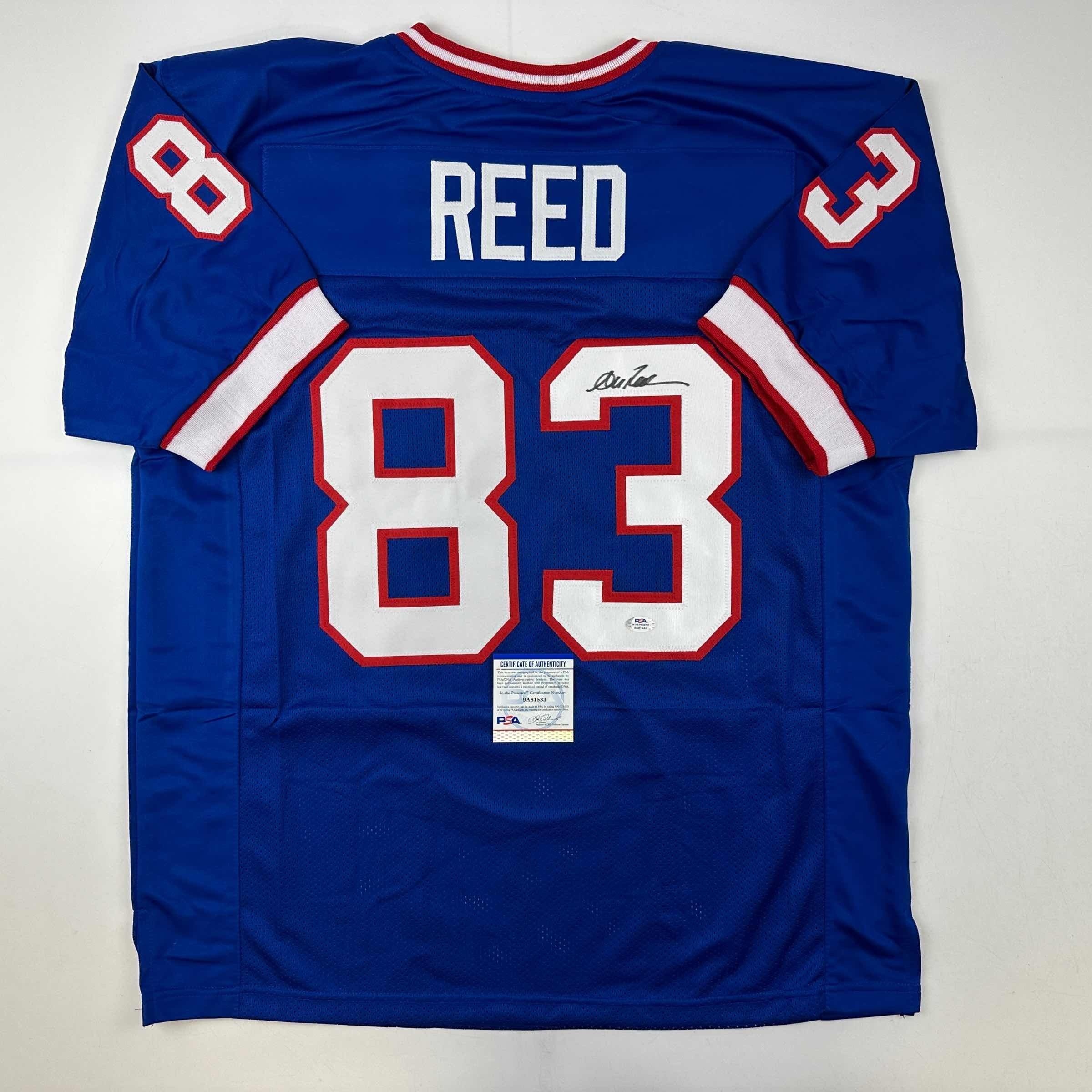 Autographed/Signed Andre Reed Buffalo Blue Jersey PSA/DNA COA