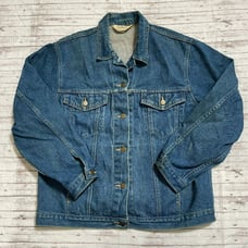 Vintage VTG LL Bean Denim Trucker Jacket Womens Size Large USA Made Blue 70s 80s