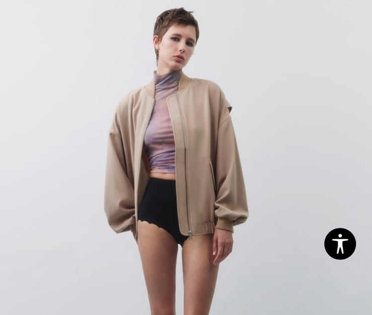 NWT Zara oversized bomber beige