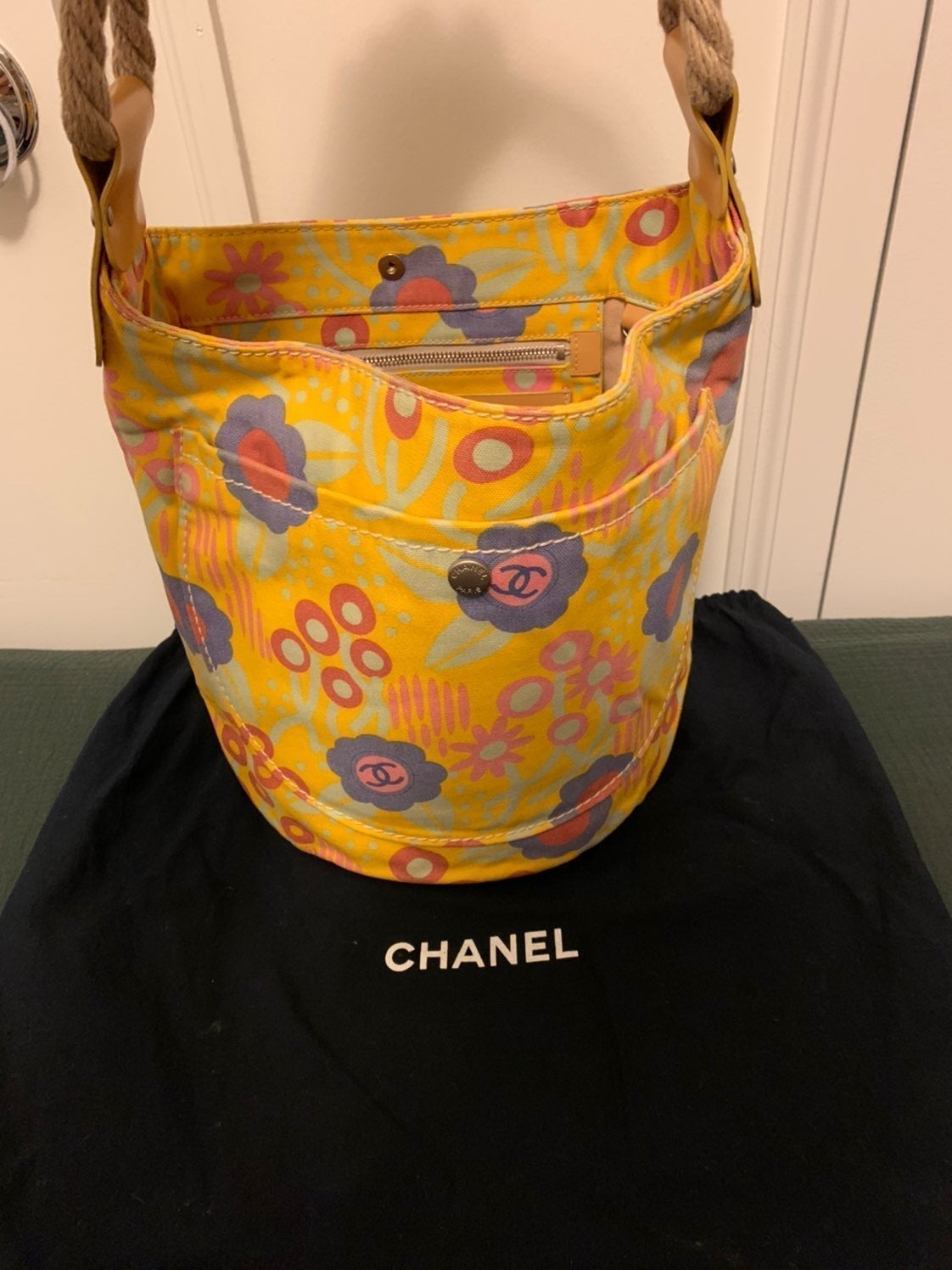 Chanel Flower Canvas Shoulder Bag