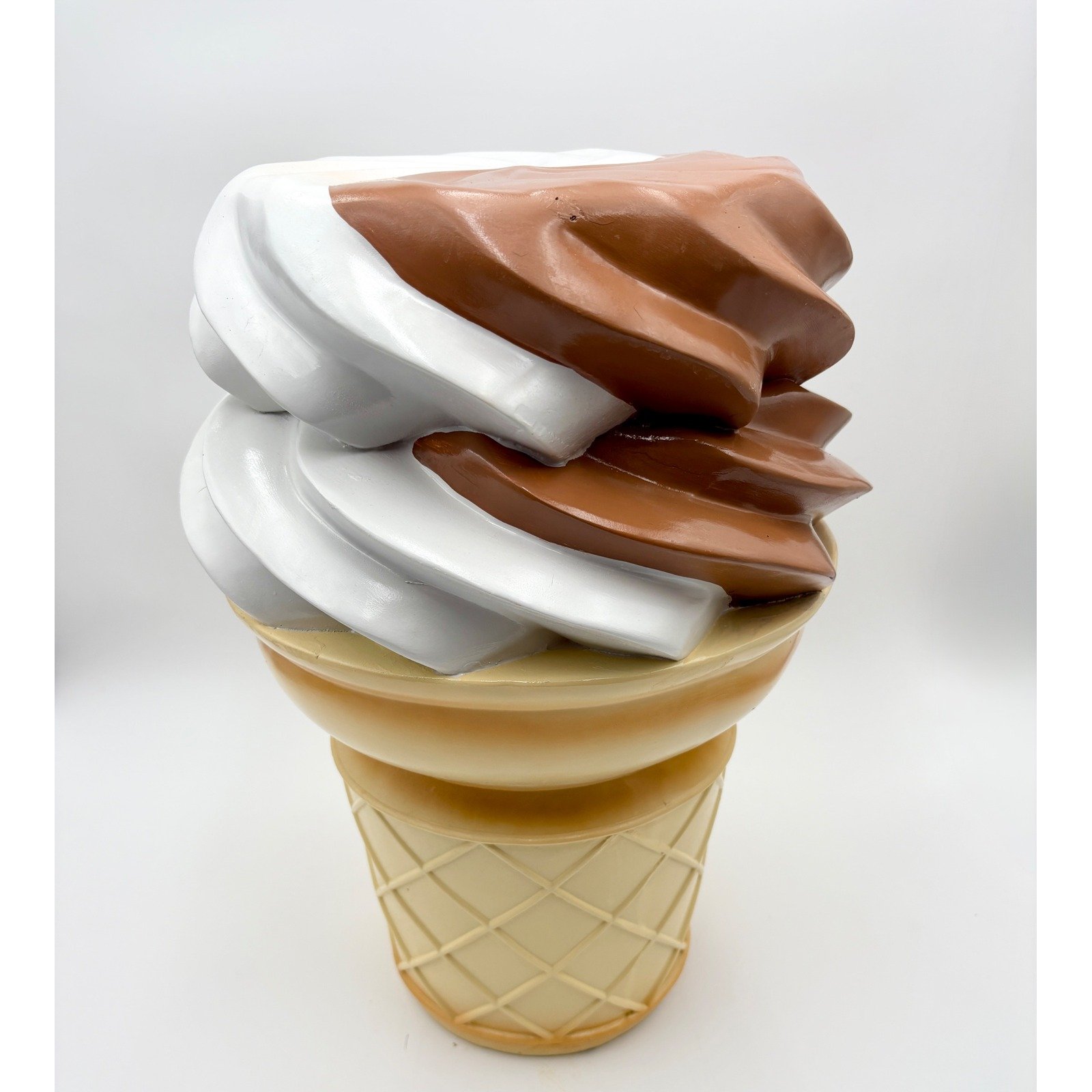 Ice Cream Cone Statue Display Prop Restaurant Decor Vanilla Chocolate Food Stool