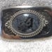 Grey Compressed Stone Western Belt Buckle Silver Edge Great Vintage Condition