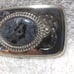 Grey Compressed Stone Western Belt Buckle Silver Edge Great Vintage Condition
