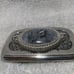 Grey Compressed Stone Western Belt Buckle Silver Edge Great Vintage Condition