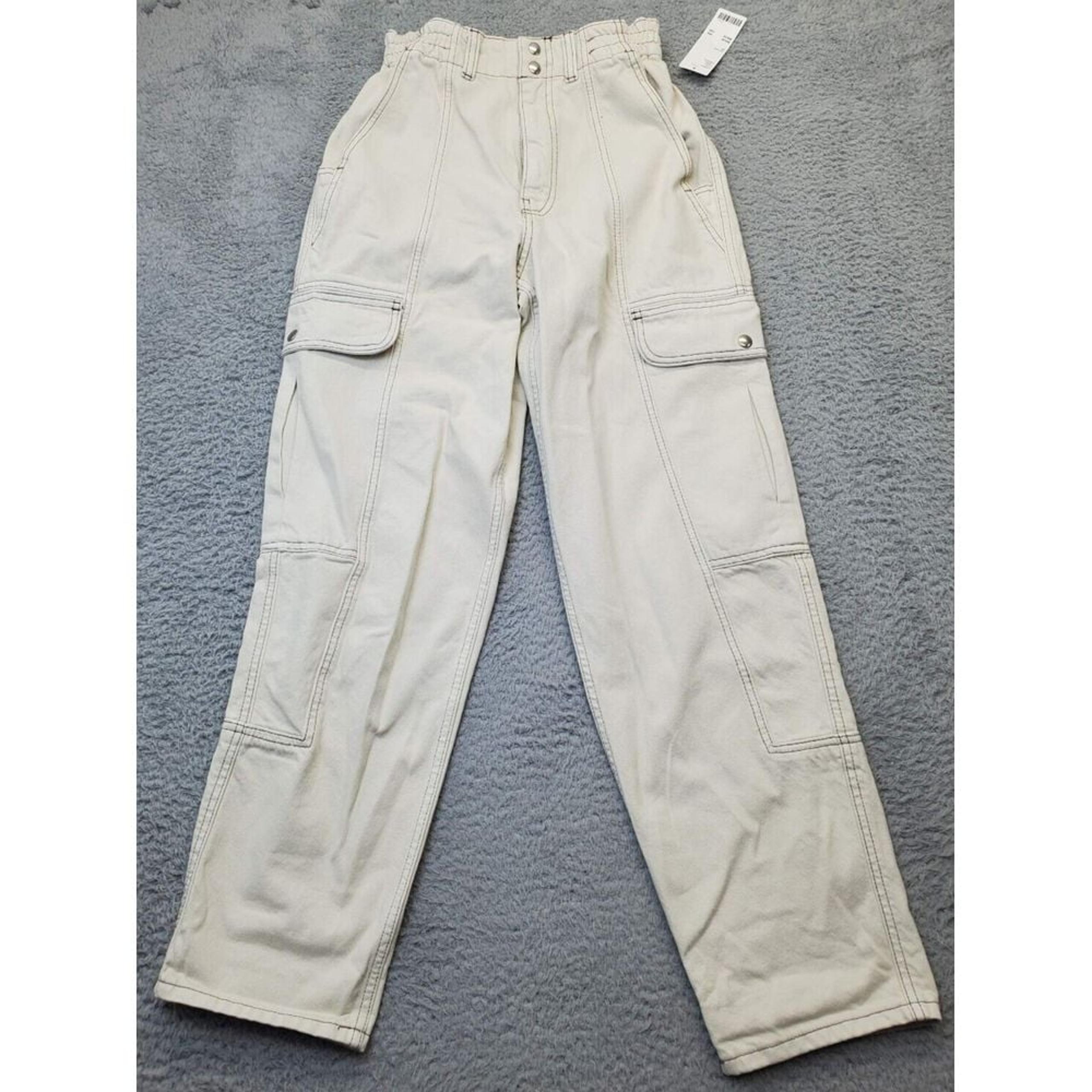 BDG Urban Outfitters Cargo Jeans Women Size 27 Tan Cotton Straight Relaxed Skate