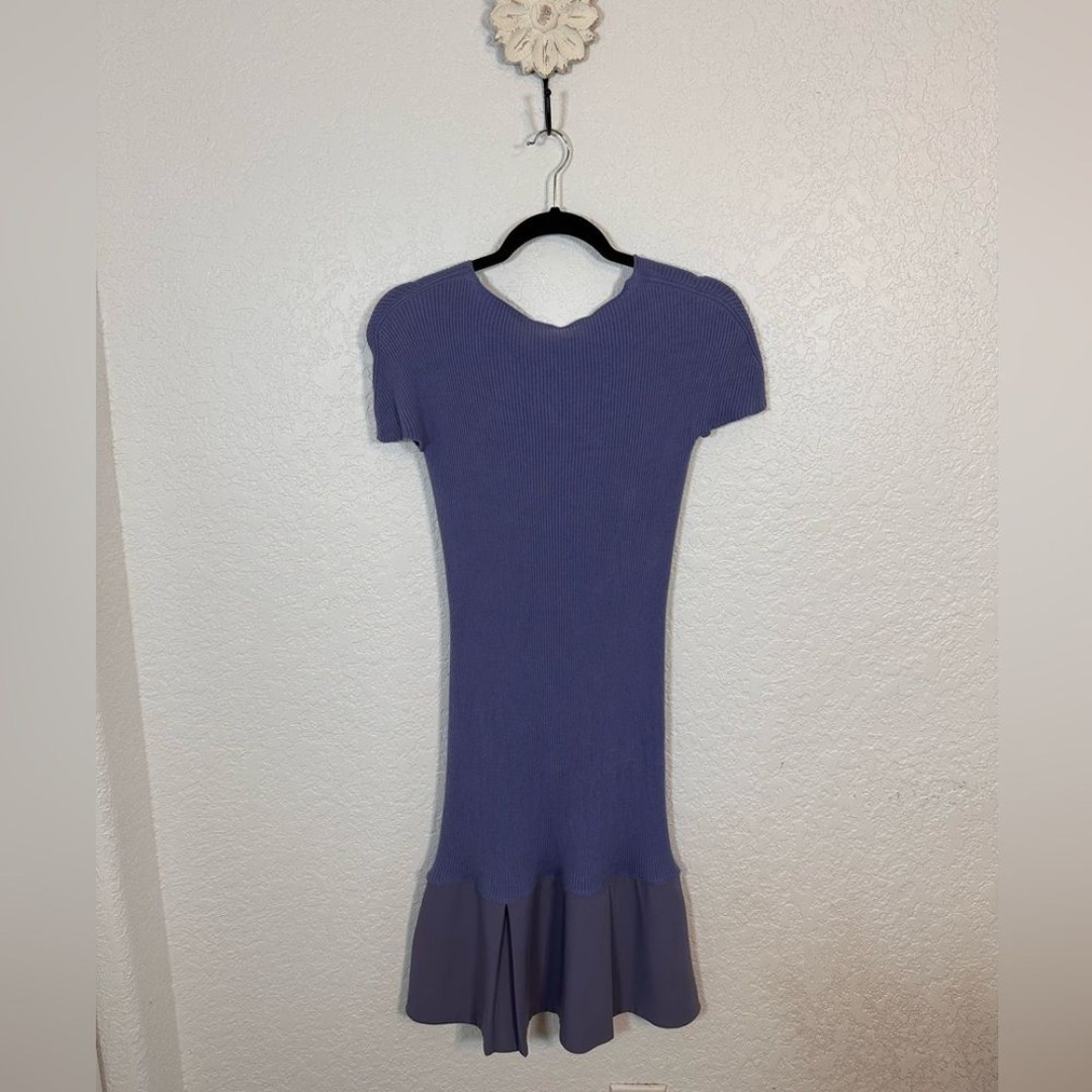 Emporio Armani Ribbed Knit Mini Dress with peplum Made in Italy