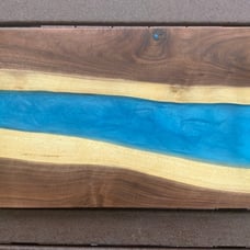 Walnut Live Edge & Epoxy Resin Charcuterie Board!