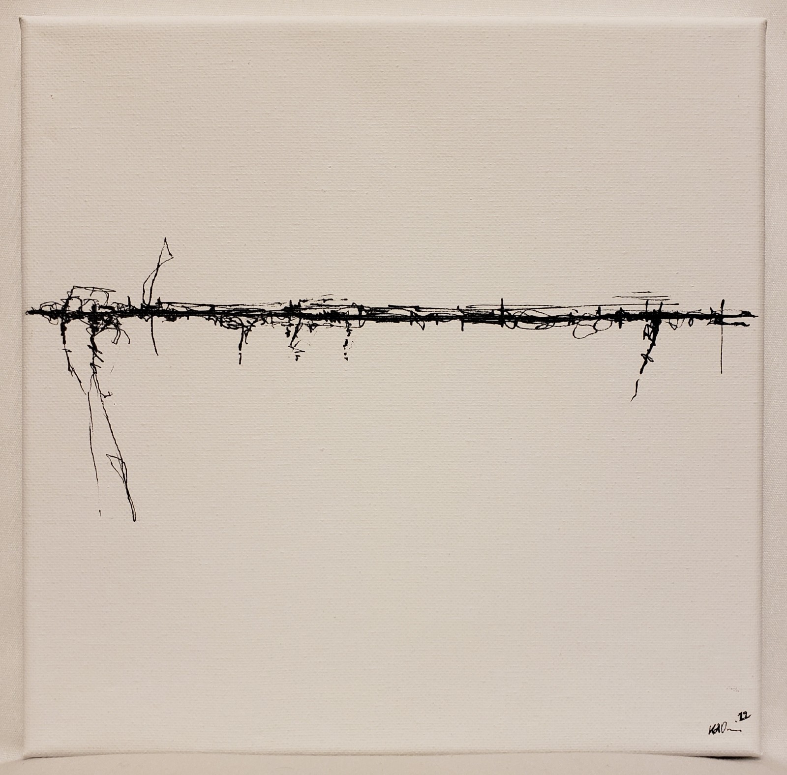 No.478 Original Abstract Modern Minimal Drawing On Canvas By K.A.Davis