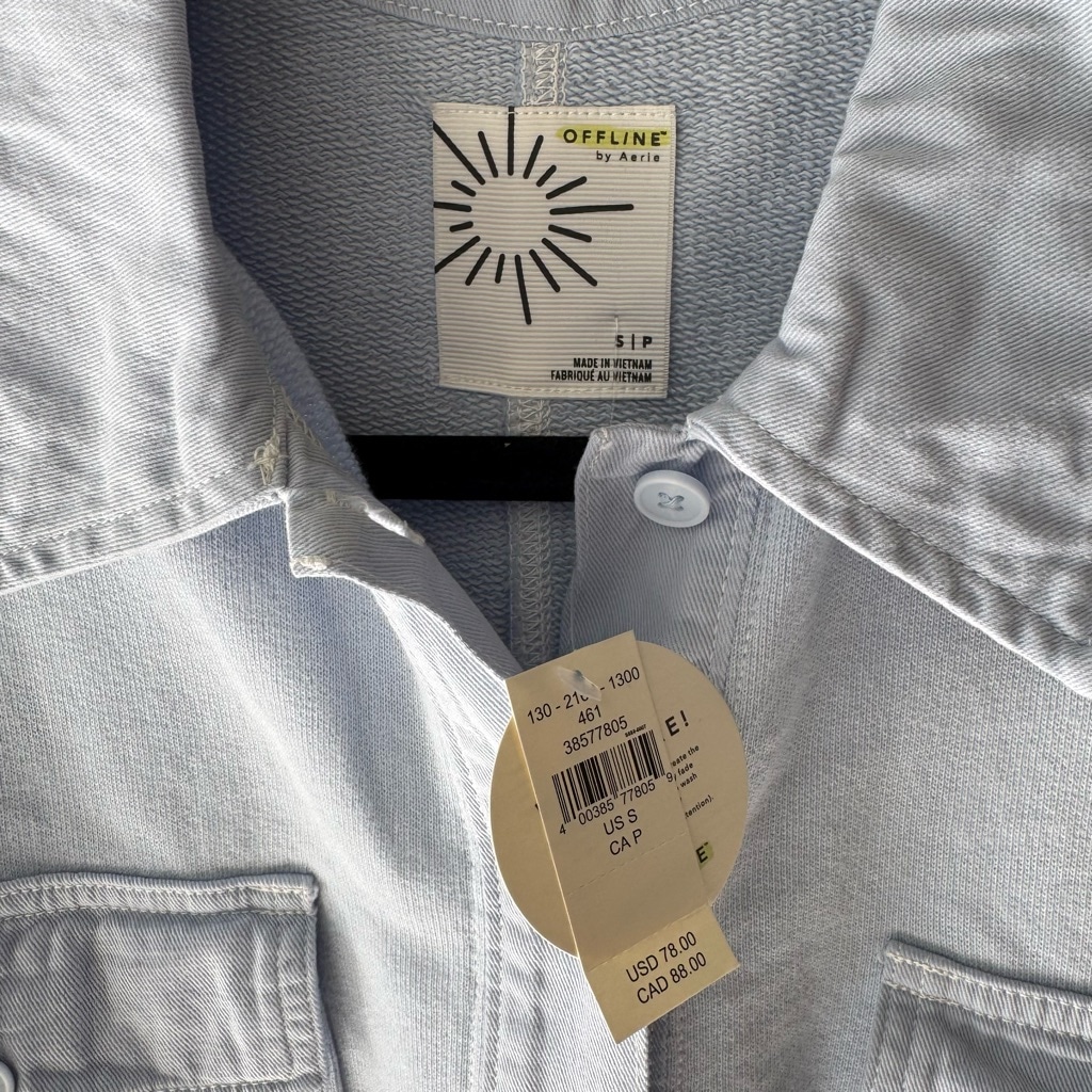 Women's Offline Aerie Button Down Shirt Size S Blue Ombré