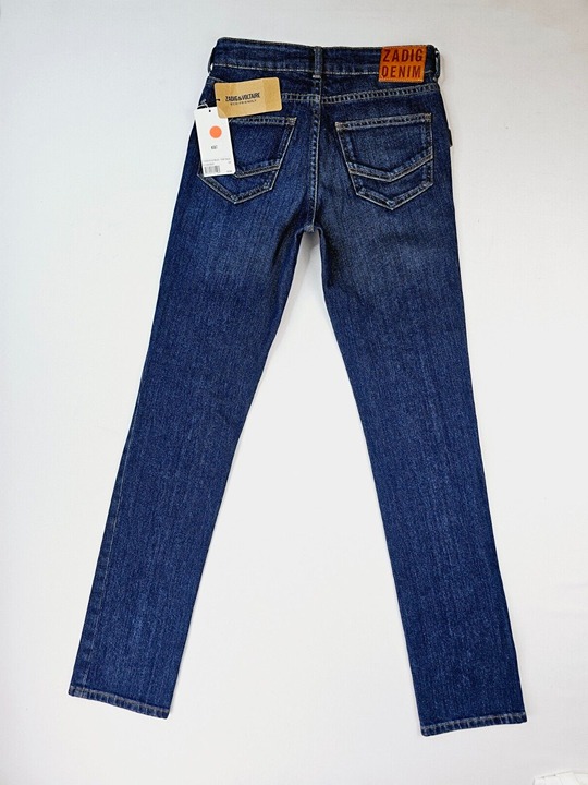 Zadig & Voltaire Size 24X33 Women's Earth Eco Surf Blue Denim Jeans Logo Tag