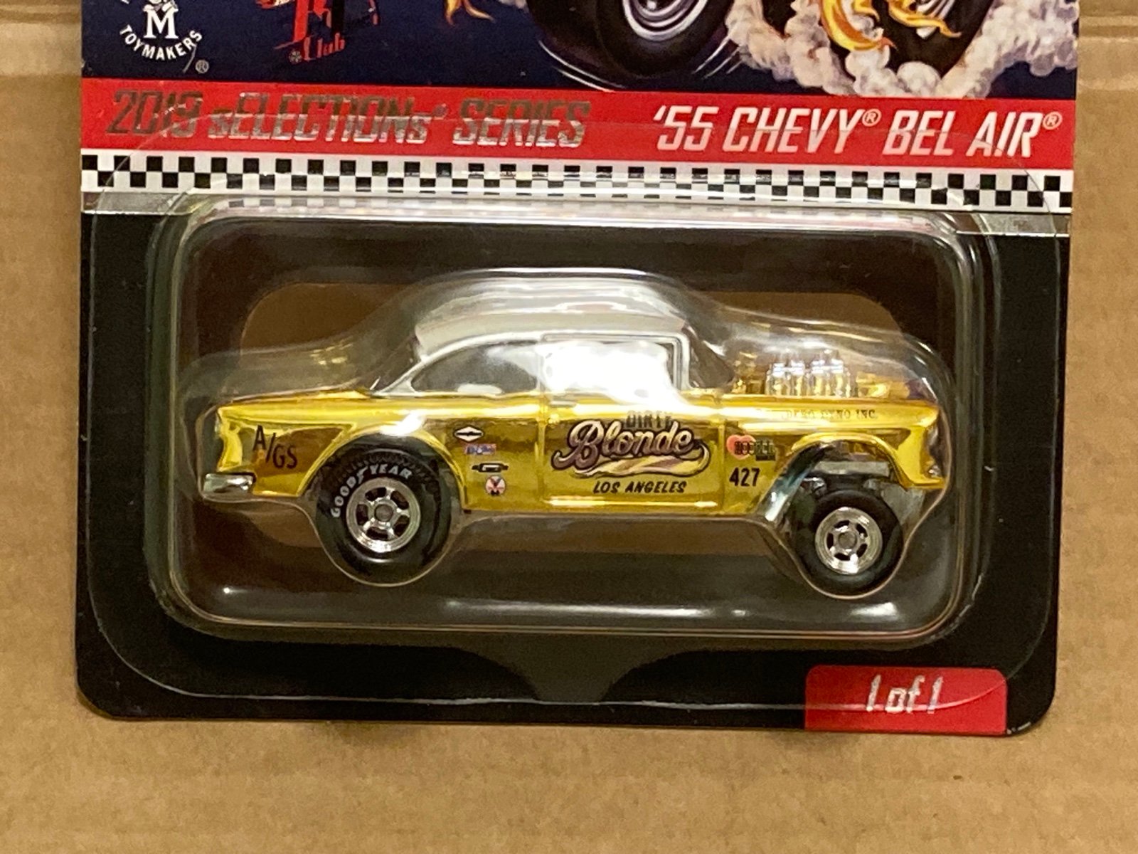 2019 Hot Wheels Collectors RLC Selections '55 Chevy Bel Air Gasser Dirty Blonde