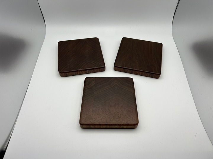Handcrafted Wooden Coasters, Set of 3