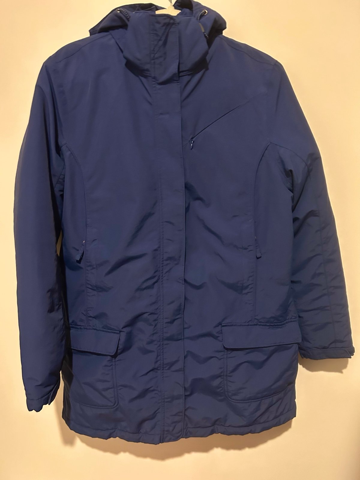 Lands End Women's M/P 10-12 Regular Squall Parka Waterproof Insulated Blue Nylon