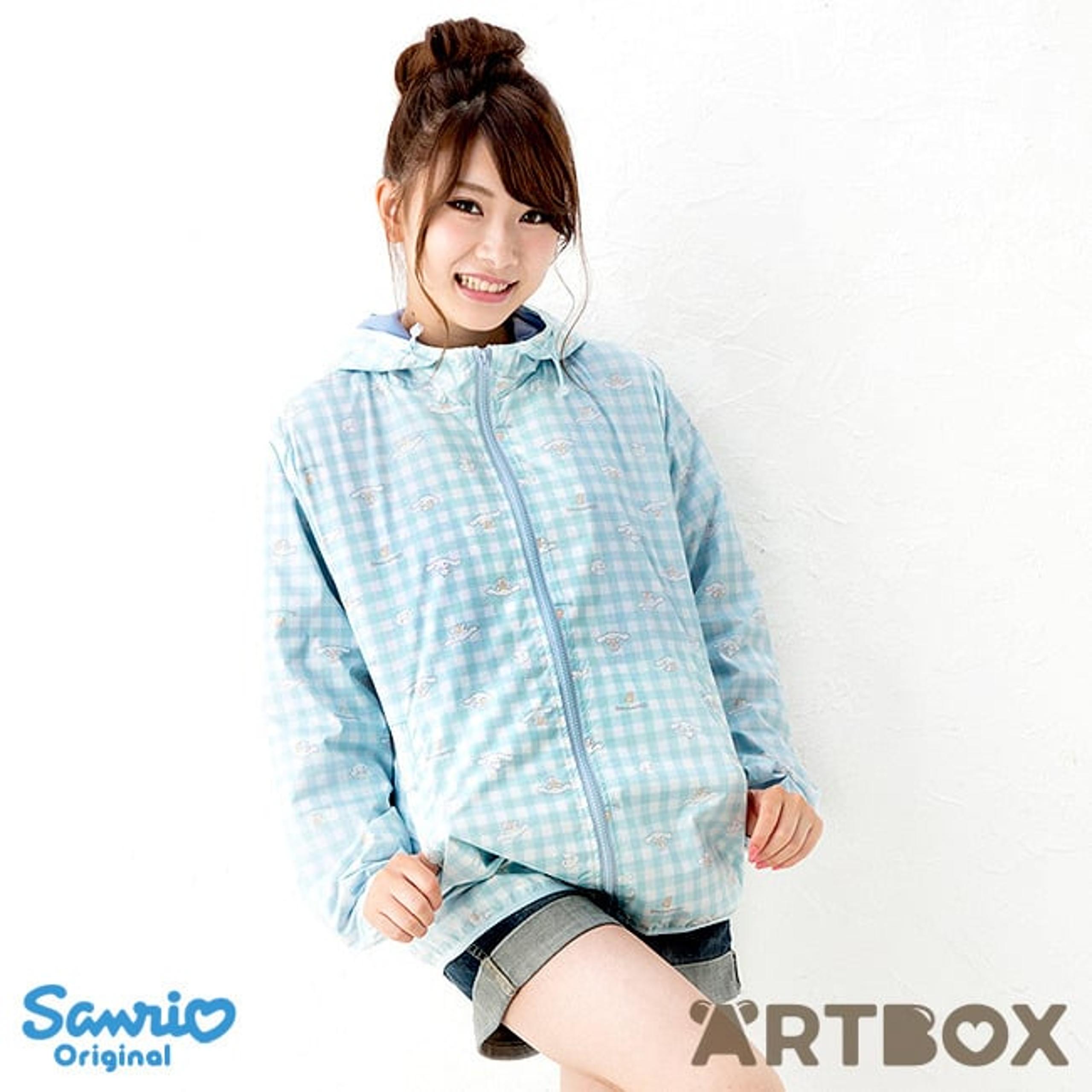 ♡Cinnamoroll Sanrio Smiles Gingham Rain Jacket♡