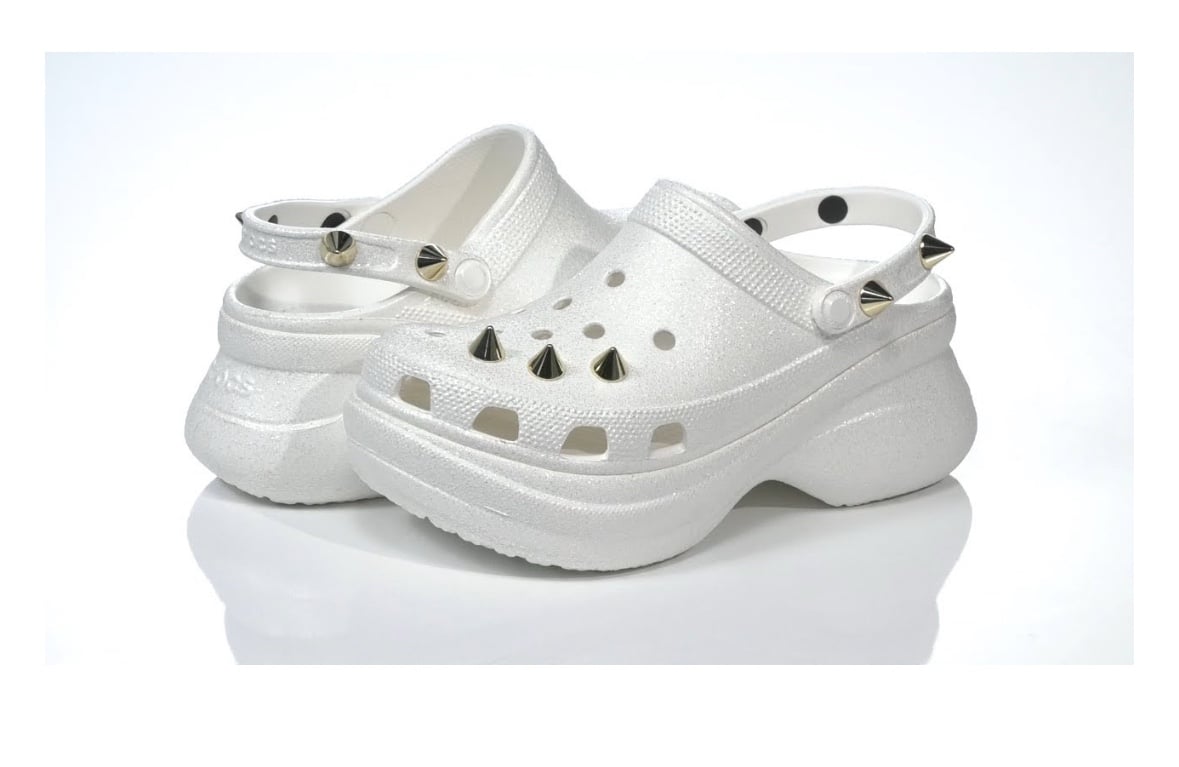 CROCS CLASSIC BAE GLITTER STUD WOMENS PLATFORM CLOG