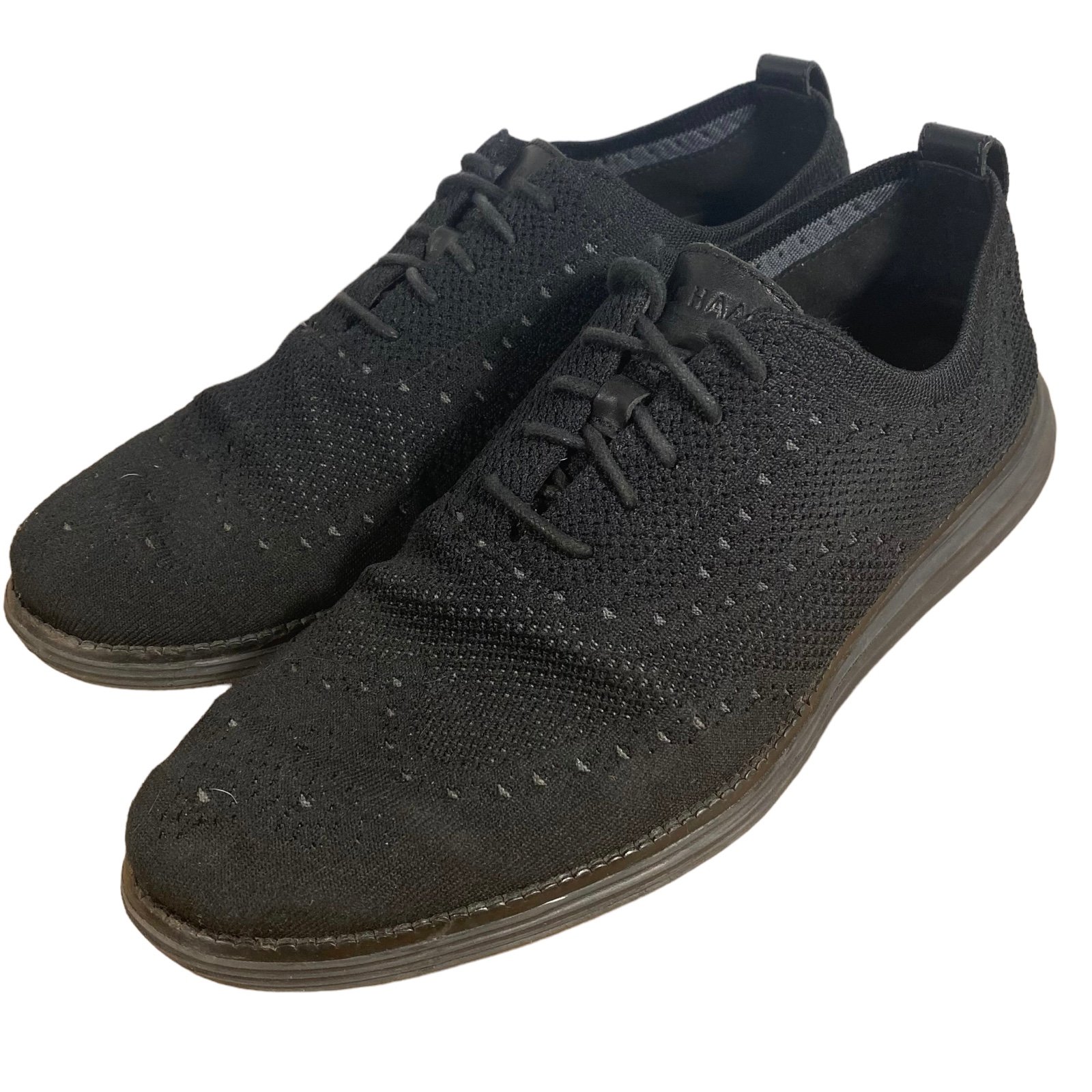 Cole Haan Original Grand Knit C28443 Men’s Black Wingtip Oxfords Size 10.5M