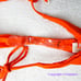 New! Zulu & Zephyr Free People Tie Curve Brief Bikini Bottoms orange red, size 2