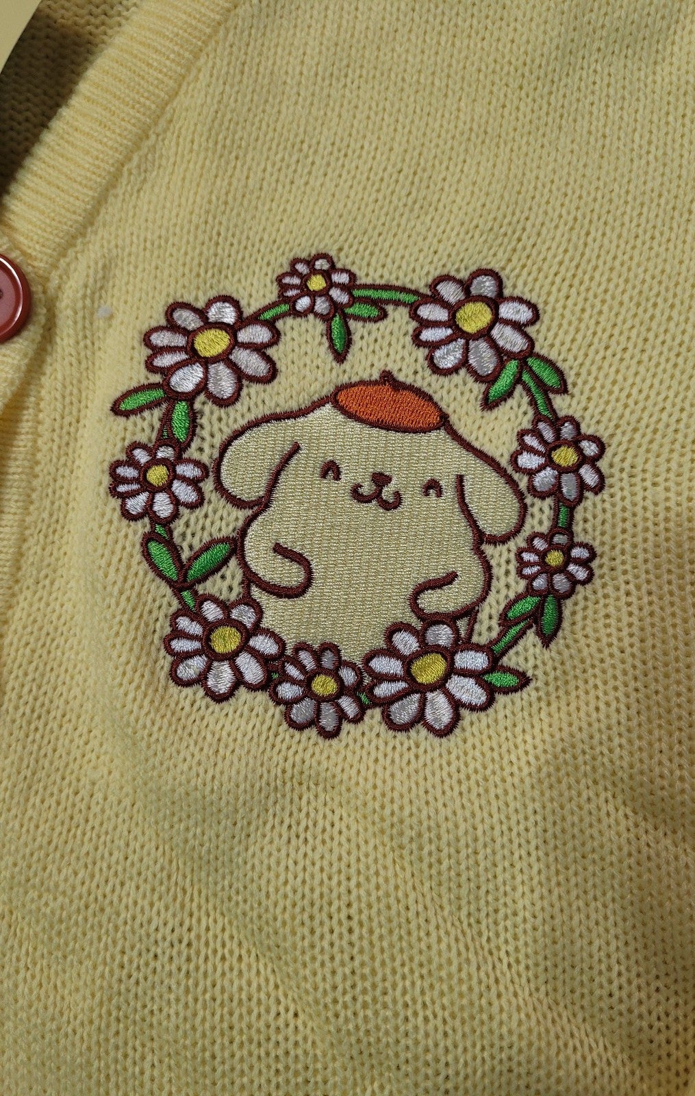 Pompompurin Flower Embroidered Girls Cardigan sz SM shops