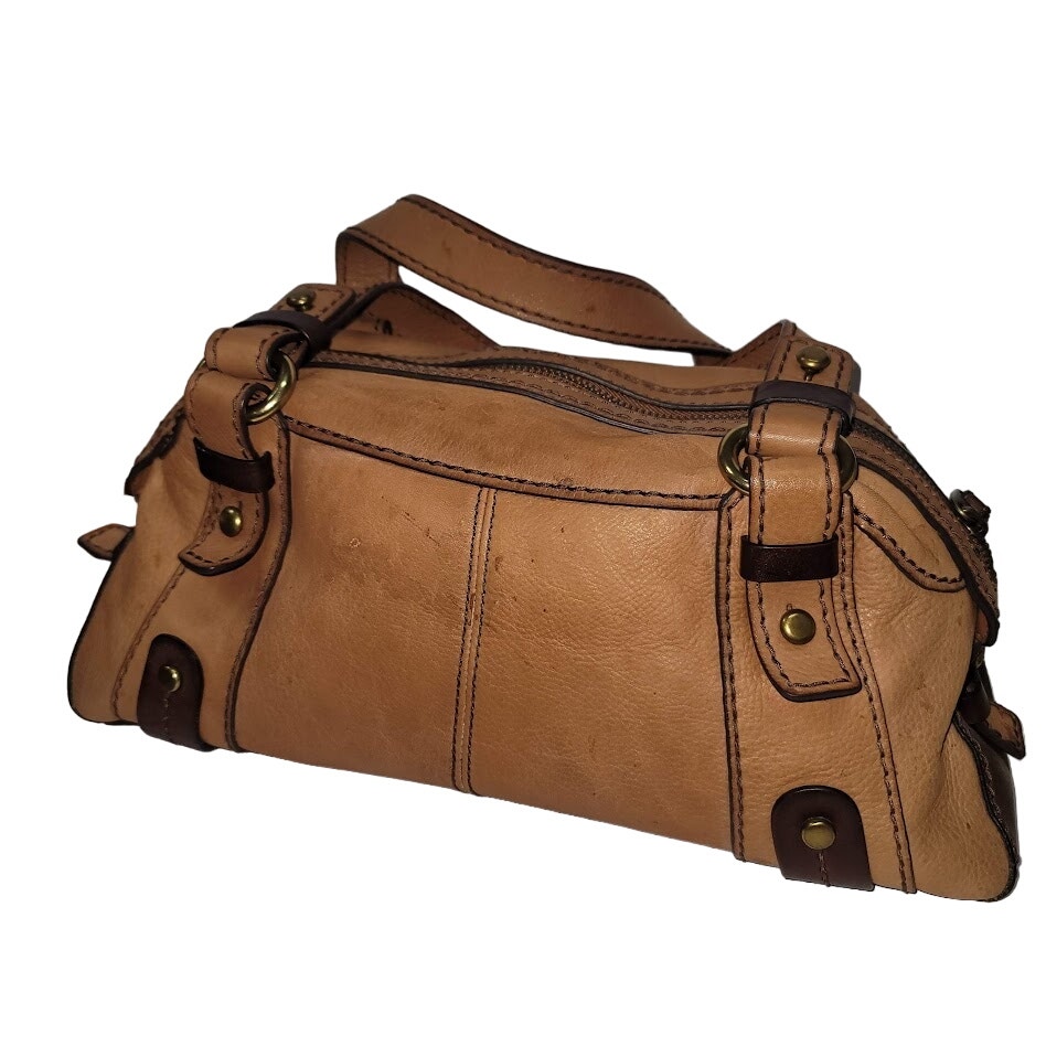 Fossil Brown leather purse handbag Preowned Shoulder bag aged